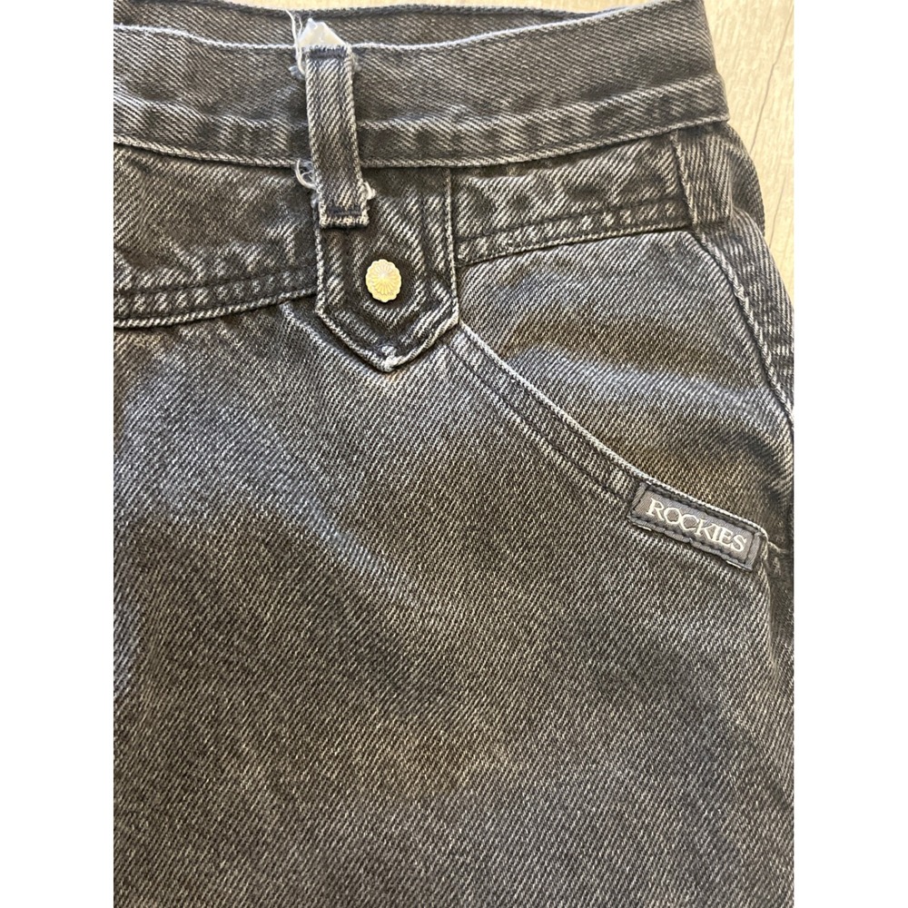 Rockies Jeans Womens Black Wash High‎ Waisted Straight Leg Denim Pants Size
